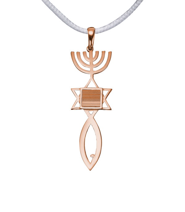 Messianic seal of Jerusalem pendant necklace - Vermeil Rose Gold