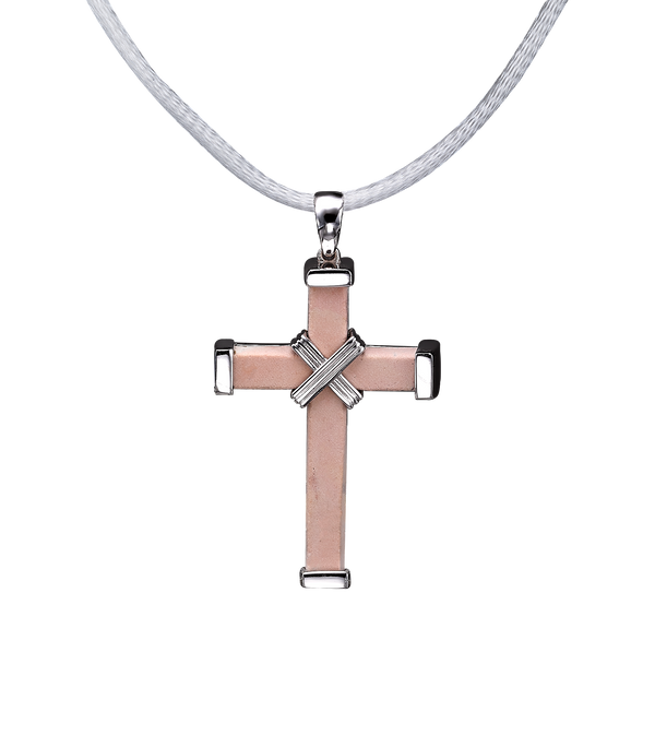 The Eternity Minimalist Vermeil Cross - White gold - Medium
