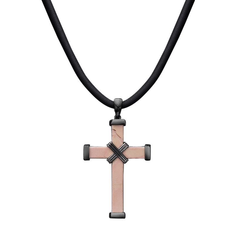 The Eternity Minimalist Vermeil Cross - Black gold - Medium