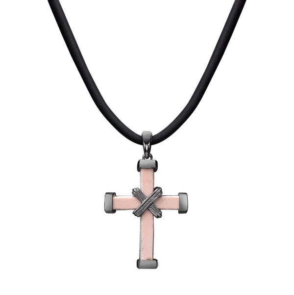 The Eternity Minimalist Vermeil Cross - Black gold - Small