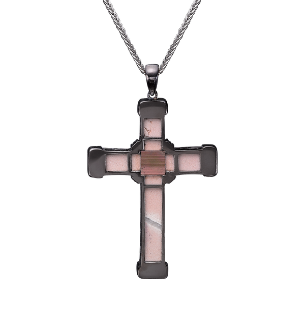 The Eternity Classic Cross - Black Gold - White Diamonds - Medium