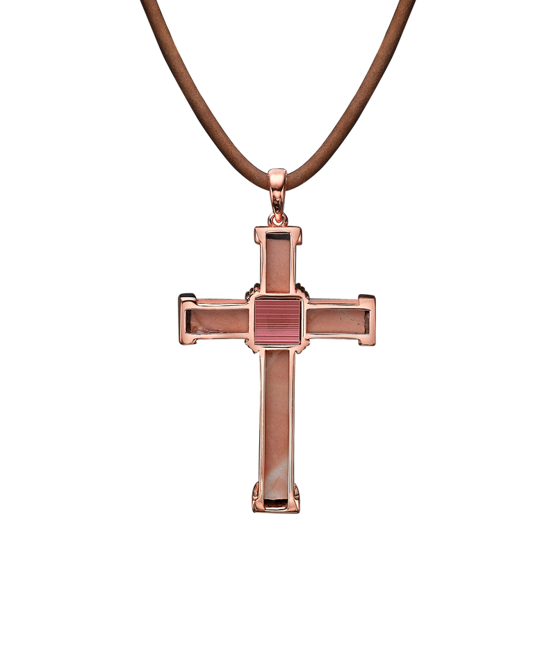 The Eternity Minimalist Vermeil Cross - Rose gold - Medium