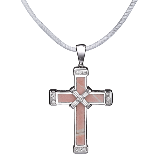 The Eternity Classic Vermeil Cross - White Gold - White Diamonds - Medium