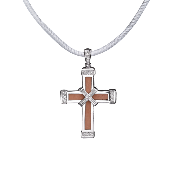 The Eternity Classic Vermeil Cross - White Gold - White Diamonds - Small