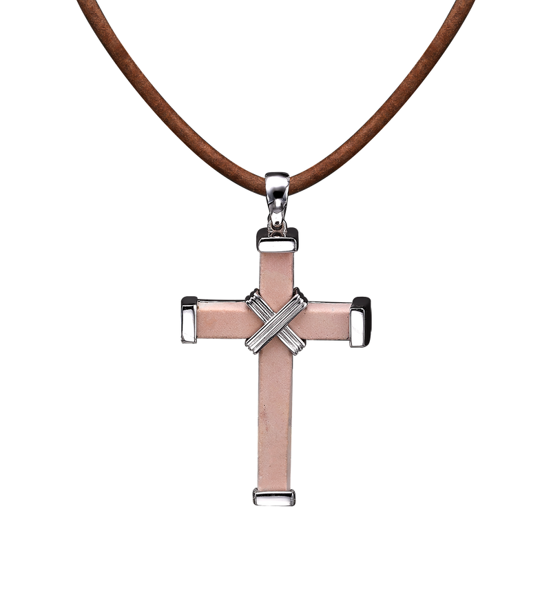 The Eternity Minimalist Vermeil Cross - White gold - Medium