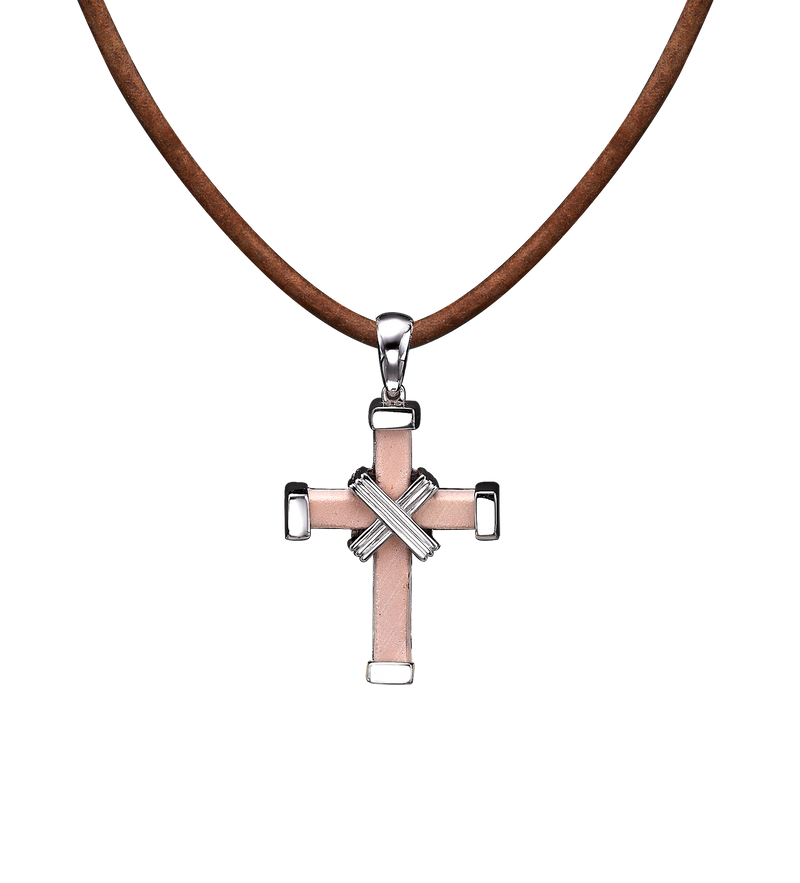 The Eternity Minimalist Vermeil Cross - White gold - Small
