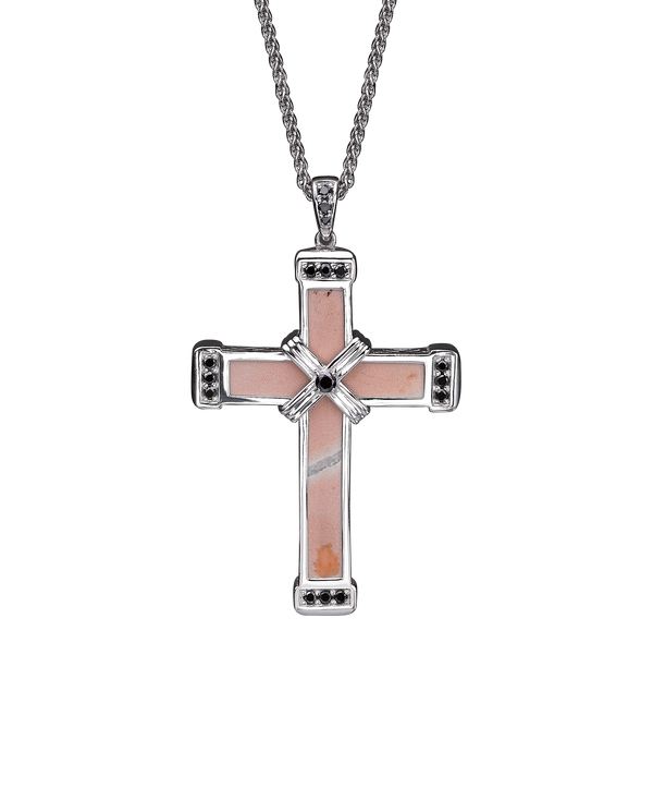 The Eternity Classic Cross - White Gold - Black diamonds - Medium