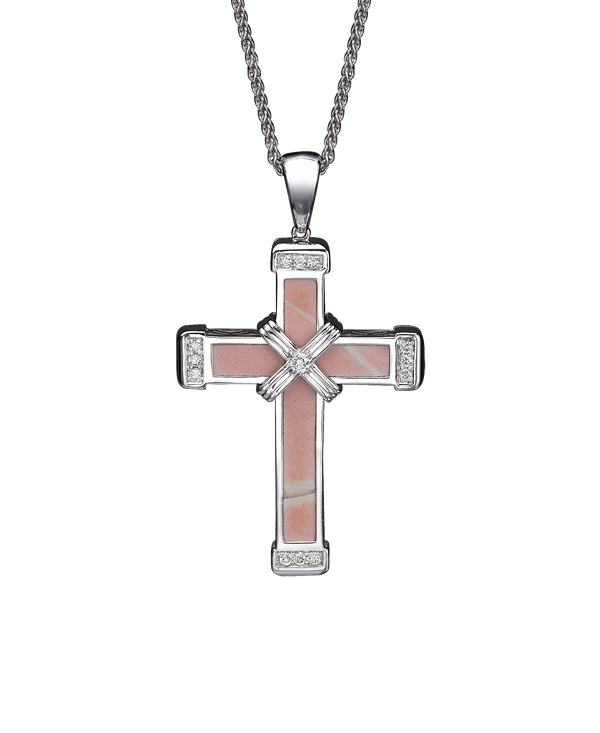 The Eternity Classic Cross - White Gold - White Diamonds - Medium