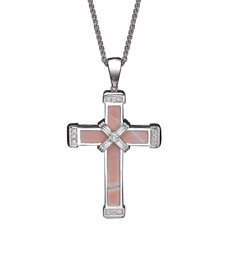 The Eternity Classic Cross - White Gold - White Diamonds - Medium