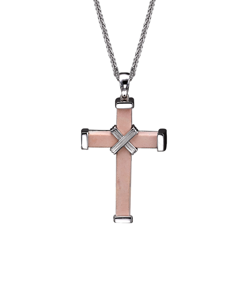 The Eternity Minimalist Cross - White gold - Medium