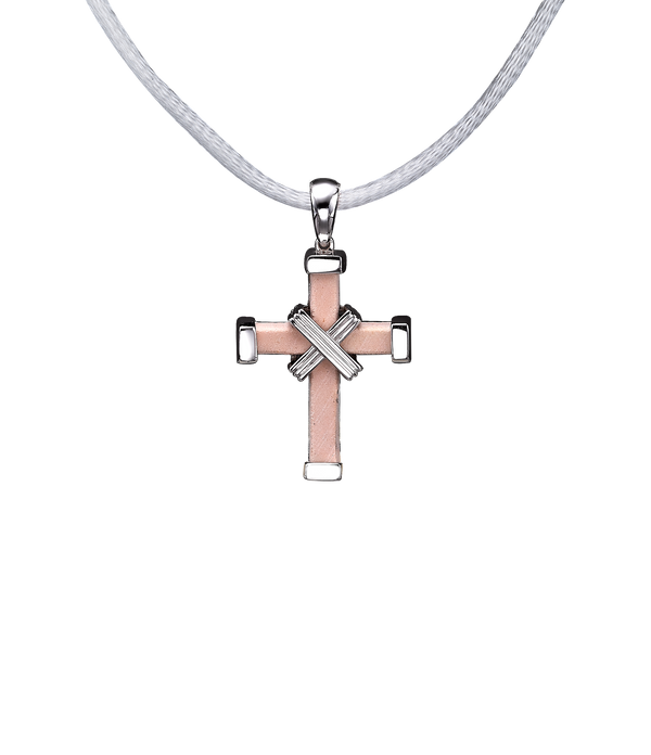 The Eternity Minimalist Vermeil Cross - White gold - Small